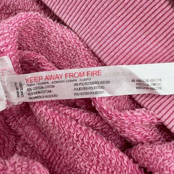 out from under Pink V-Neck Relaxed Sleeve Cropped Sweatshirt Size Medium Women’s - Picture 5 of 5